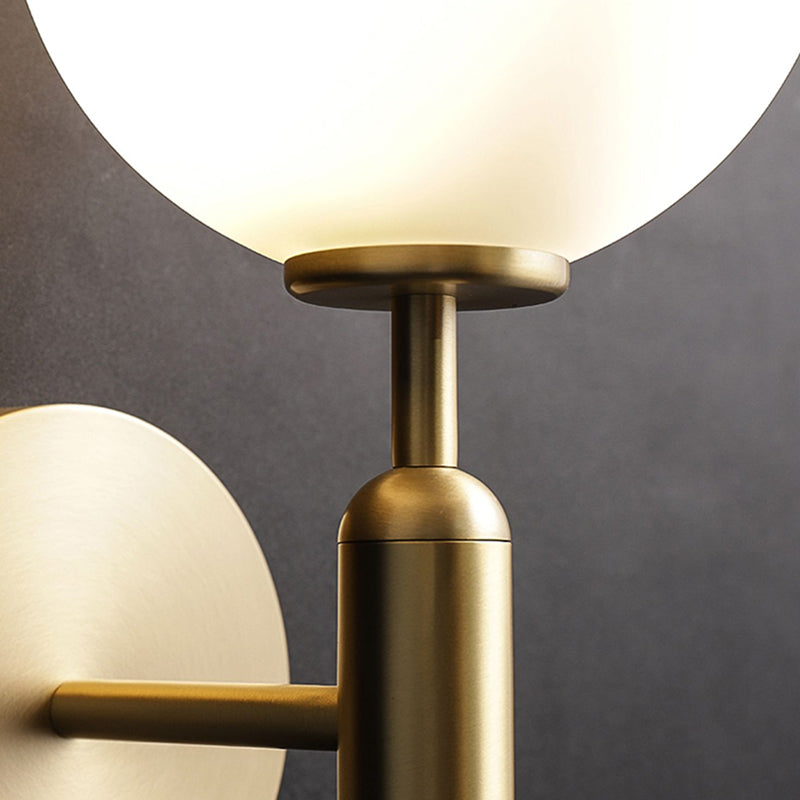 Modern Style Spherical Shape Wall Sconce Glass 1 Light Sconces for Bedside