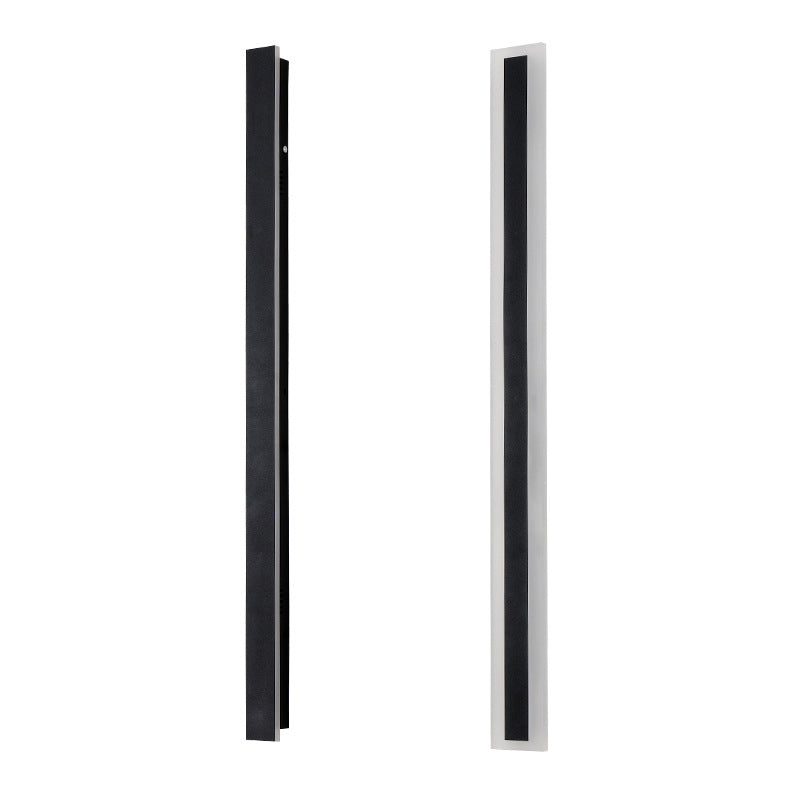 Metal Linear Shape Wall Light Modern 1 Light Wall Mounted Fixture in Black