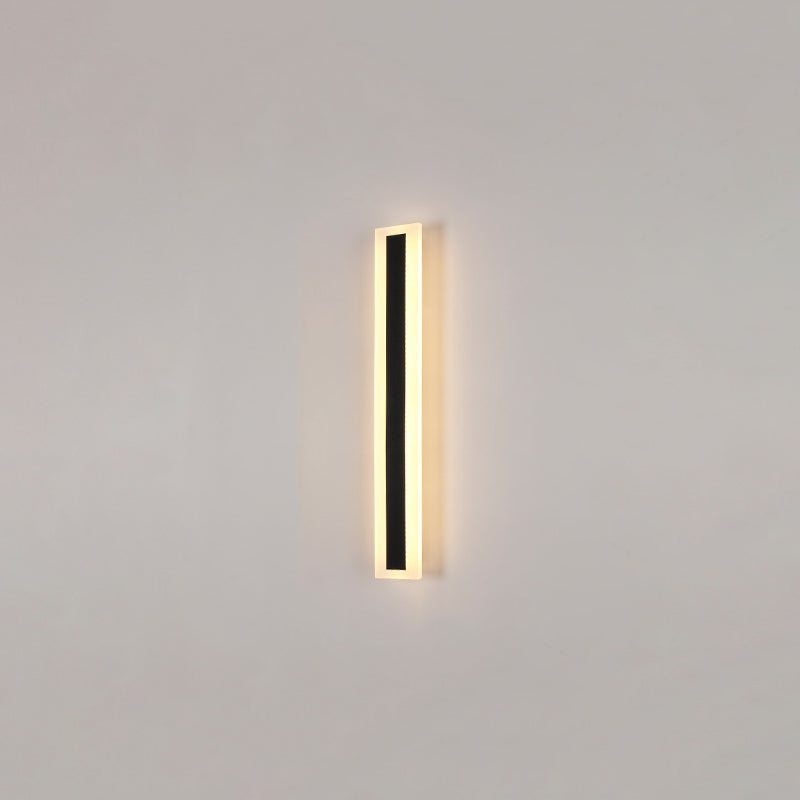 Metal Linear Shape Wall Light Modern 1 Light Wall Mounted Fixture in Black