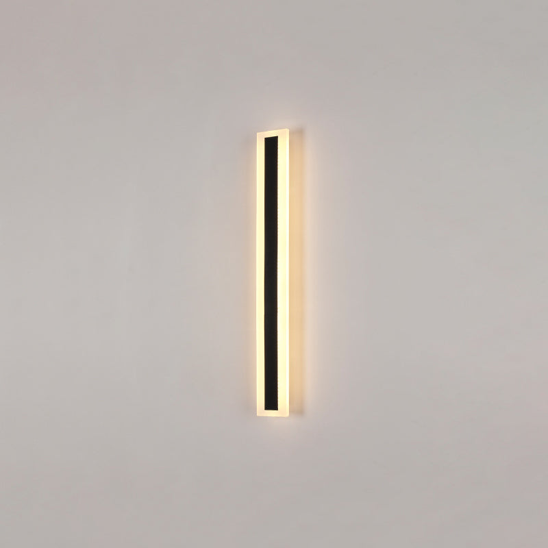 Metal Linear Shape Wall Light Modern 1 Light Wall Mounted Fixture in Black