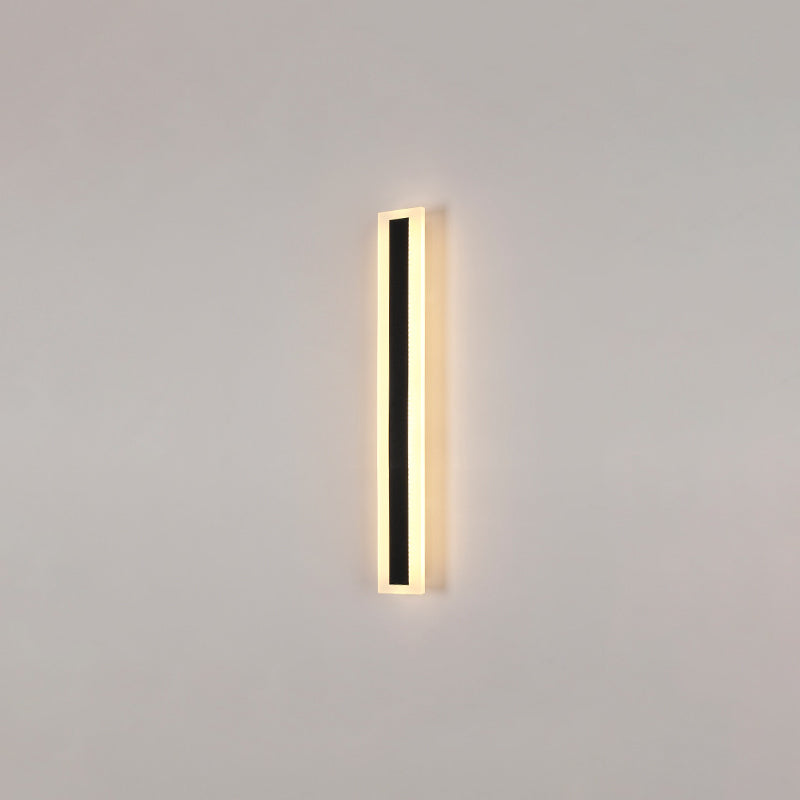 Metal Linear Shape Wall Light Modern 1 Light Wall Mounted Fixture in Black