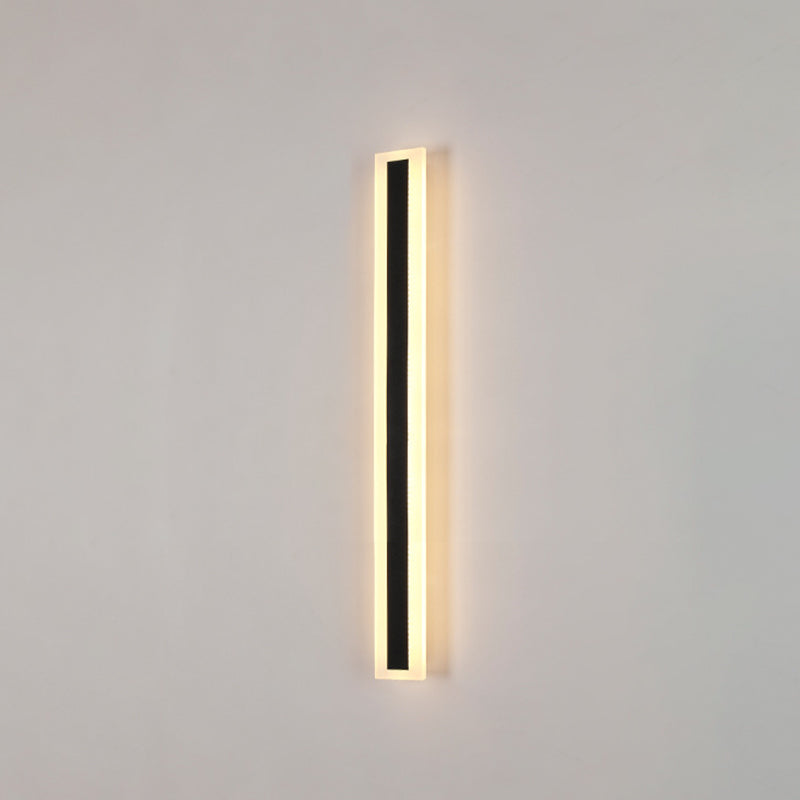 Metal Linear Shape Wall Light Modern 1 Light Wall Mounted Fixture in Black