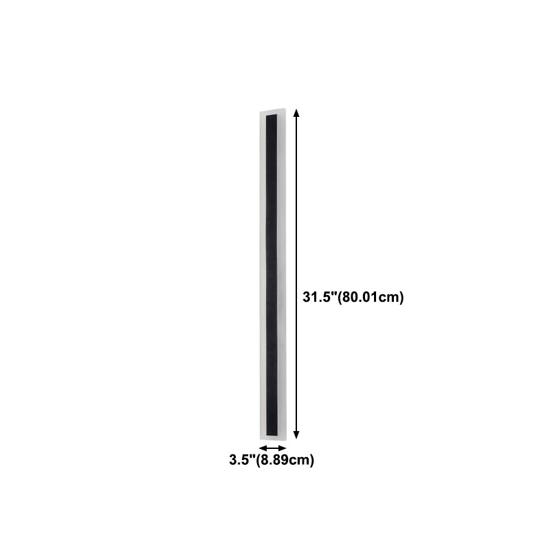 Metal Linear Shape Wall Light Modern 1 Light Wall Mounted Fixture in Black