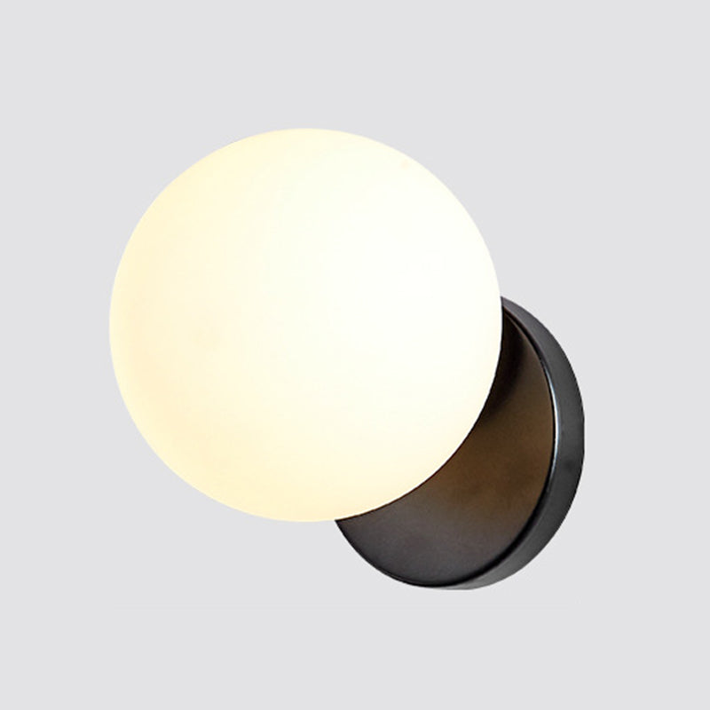 Glass Spherical Shape Wall Lights Modern Style 1 Light Wall Mount Fixture for Living Room