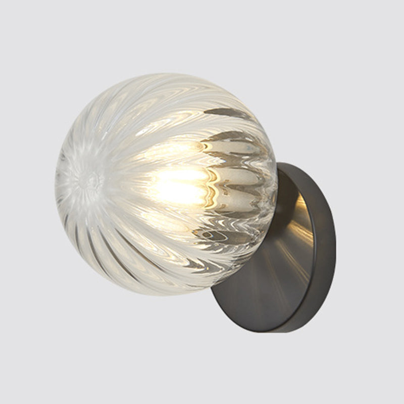 Glass Spherical Shape Wall Lights Modern Style 1 Light Wall Mount Fixture for Living Room