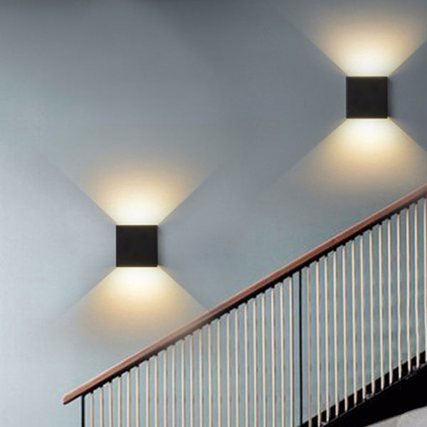 Contemporary Style Squared Wall Lamps Metal 2 Lights Wall Lighting