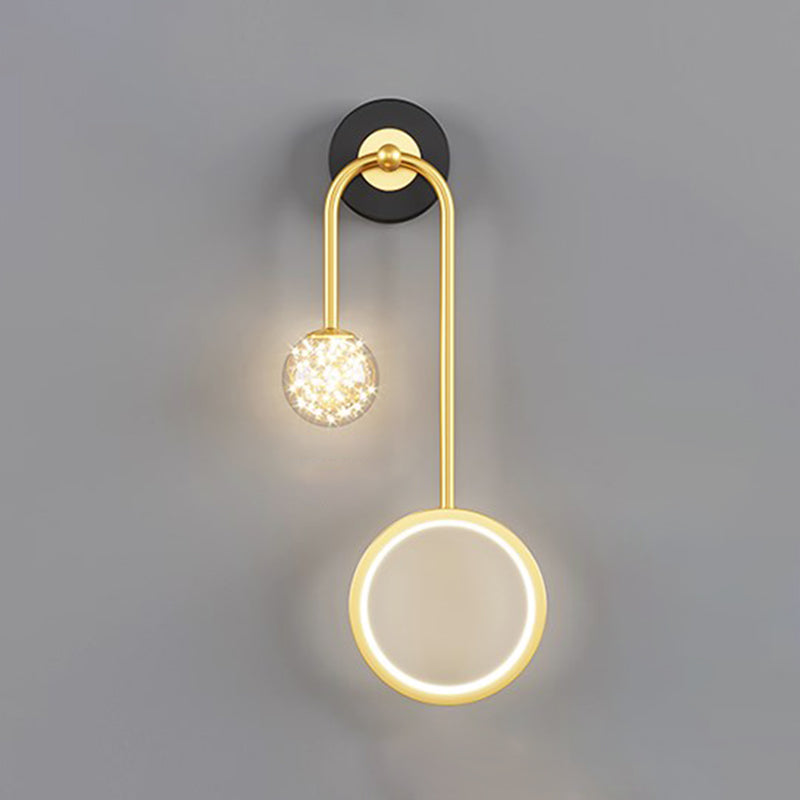 Glass Spherical Shape Wall Lights Modern Style 2 Light Wall Mount Fixture for Bedroom
