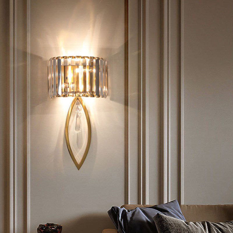 Crystal Geometry Shape Wall Lights Modern Style 2 Light Wall Sconce for Dining Room