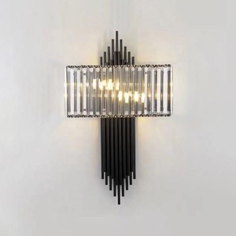 Crystal Geometry Shape Wall Lights Modern Style 2 Light Wall Sconce for Dining Room