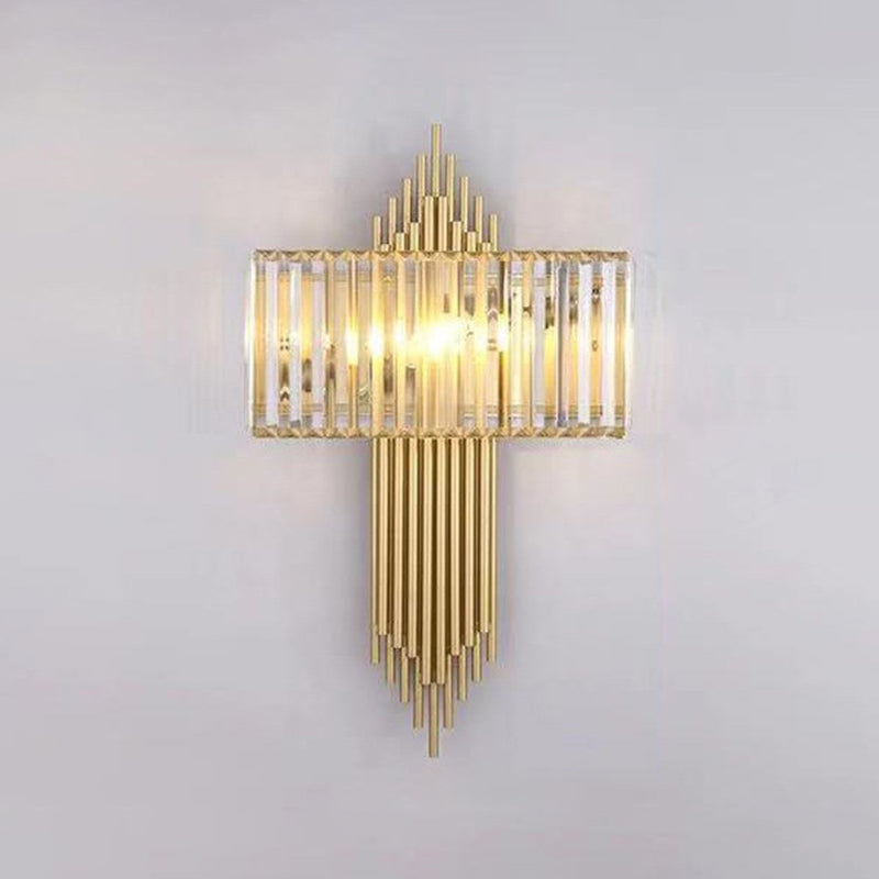 Crystal Geometry Shape Wall Lights Modern Style 2 Light Wall Sconce for Dining Room