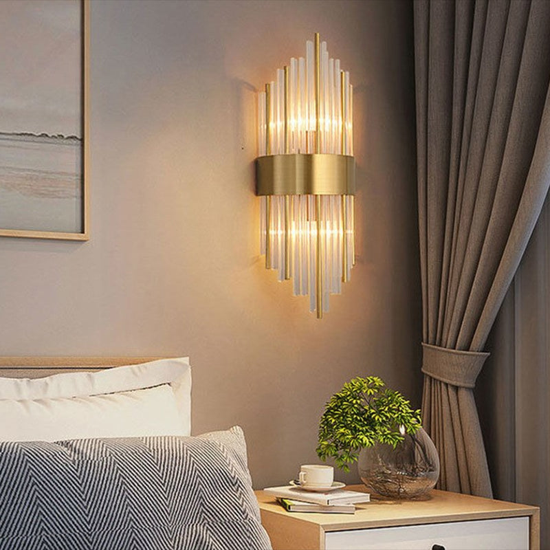 Crystal Geometry Shape Wall Lights Modern Style 2 Light Wall Sconce for Dining Room