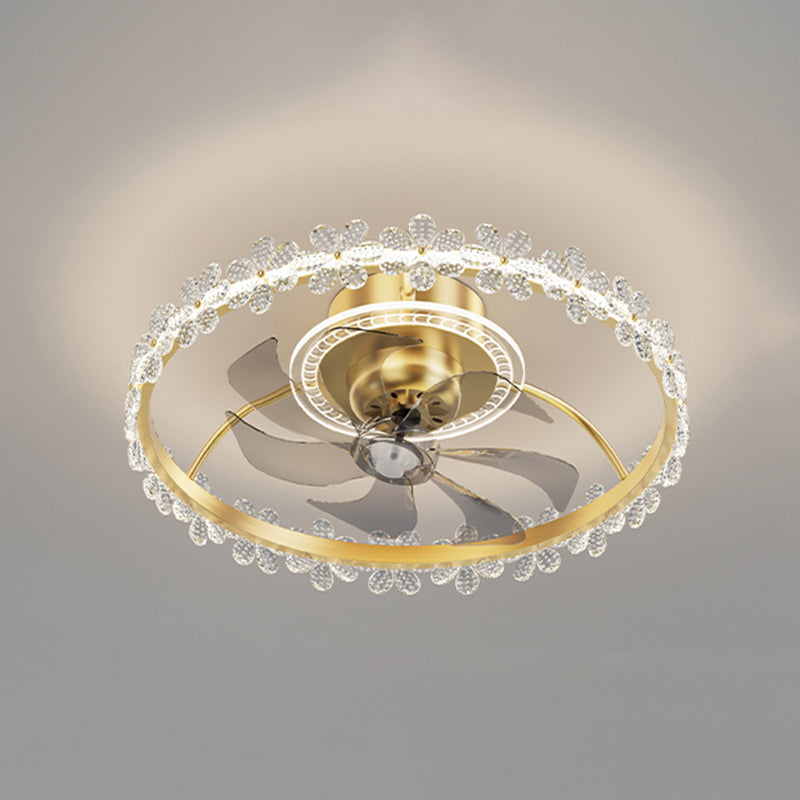 Round Shape Metal Ceiling Fans Modern Multi-Lights Ceiling Fan Lamp Fixture