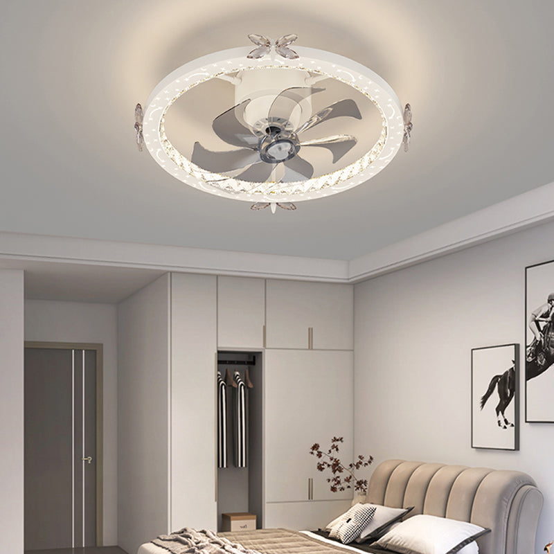 Round Shape Metal Ceiling Fans Modern Multi-Lights Ceiling Fan Lamp Fixture