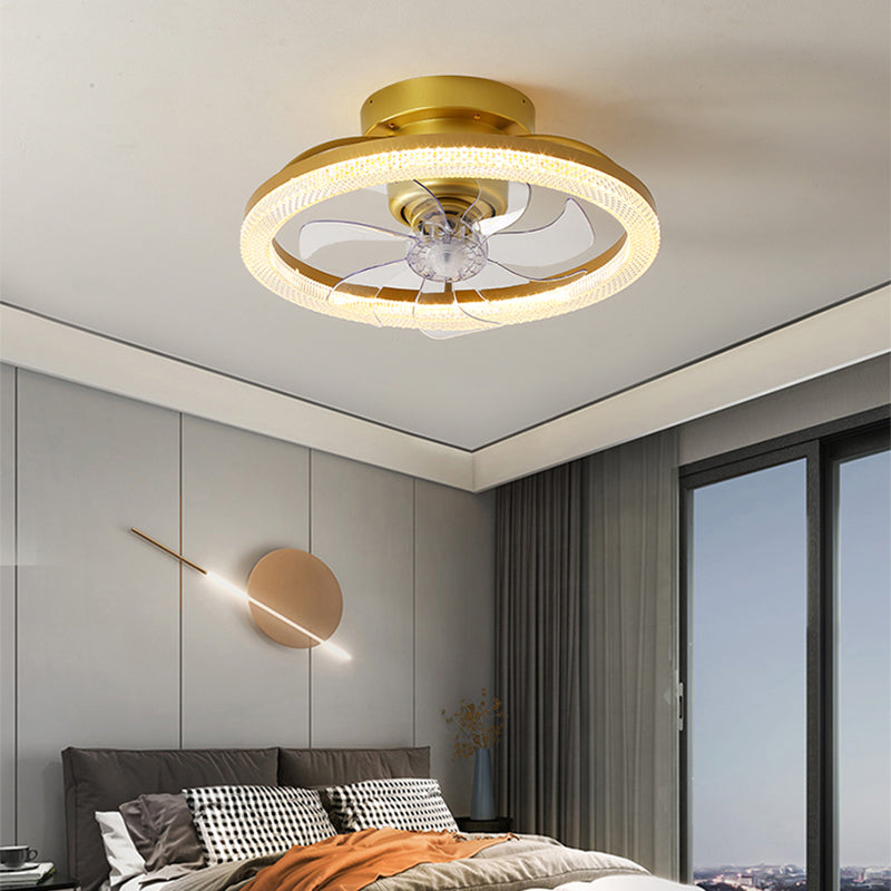 Round Shape Metal Ceiling Fans Modern Multi-Lights Ceiling Fan Lamp Fixture