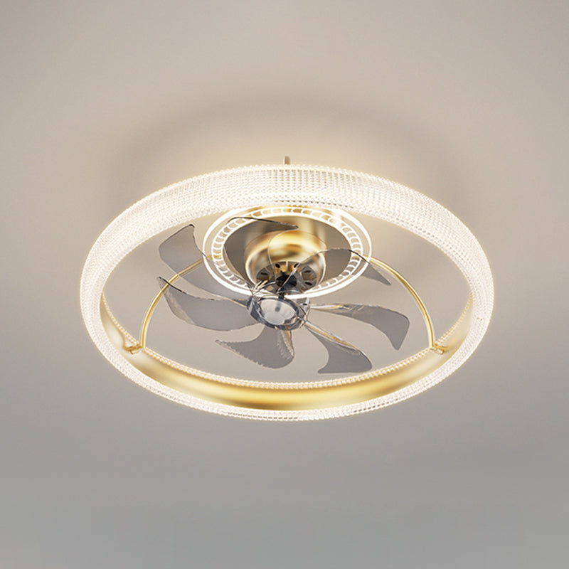Round Shape Metal Ceiling Fans Modern Multi-Lights Ceiling Fan Lamp Fixture