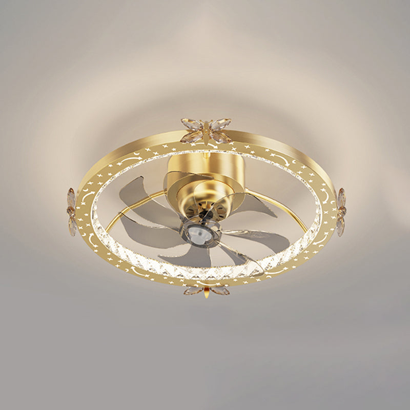 Round Shape Metal Ceiling Fans Modern Multi-Lights Ceiling Fan Lamp Fixture