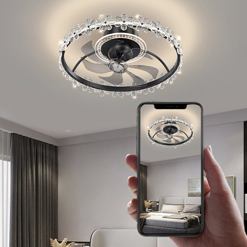 Round Shape Metal Ceiling Fans Modern Multi-Lights Ceiling Fan Lamp Fixture