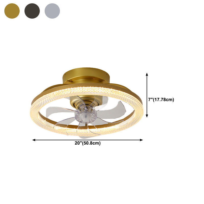 Round Shape Metal Ceiling Fans Modern Multi-Lights Ceiling Fan Lamp Fixture