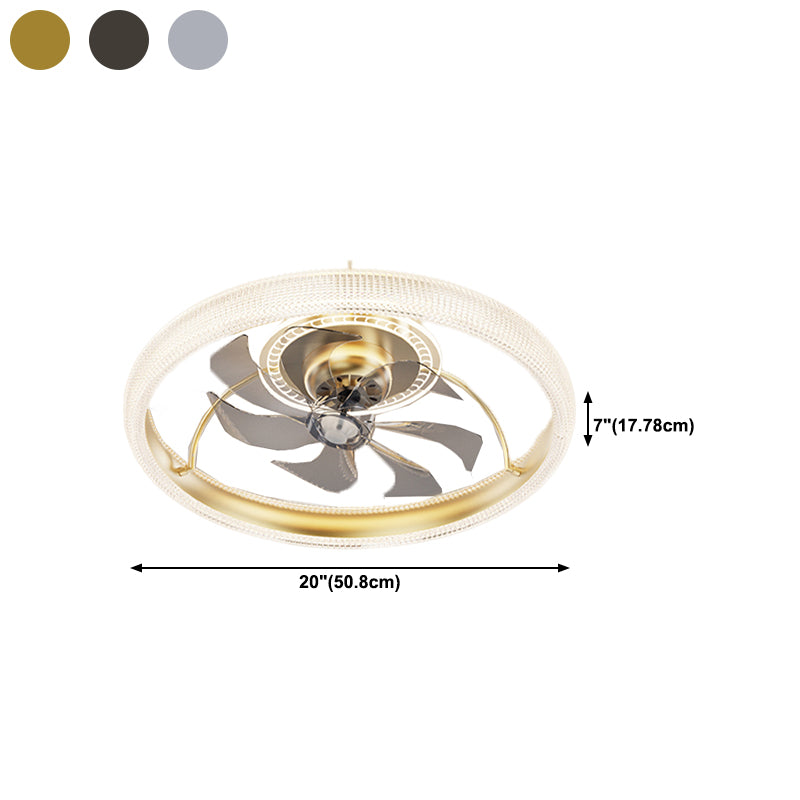 Round Shape Metal Ceiling Fans Modern Multi-Lights Ceiling Fan Lamp Fixture