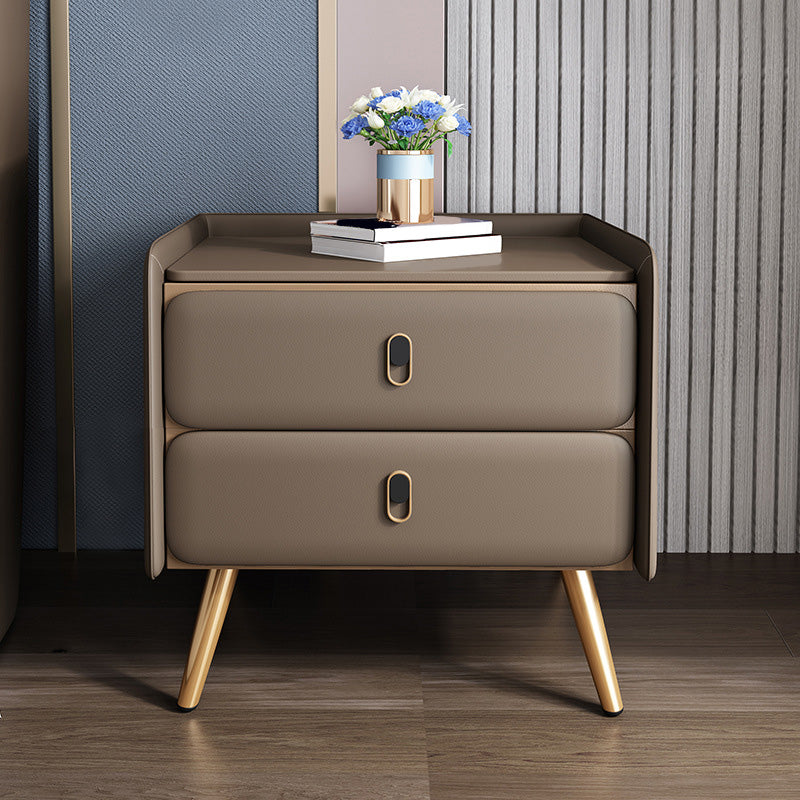 Modern Style Gold Metal Material Ark Foot Multicolor Choice Nightstand