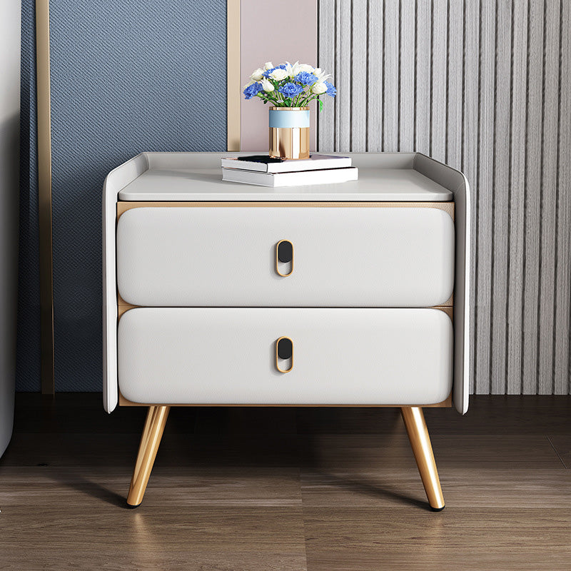 Modern Style Gold Metal Material Ark Foot Multicolor Choice Nightstand