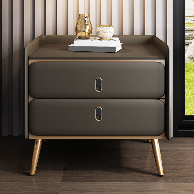 Modern Style Gold Metal Material Ark Foot Multicolor Choice Nightstand