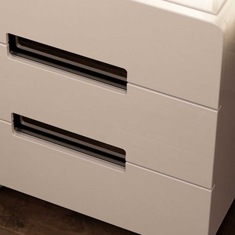 Metal Base Cabinet with 2 Drawers White/black Table Top Nightstand