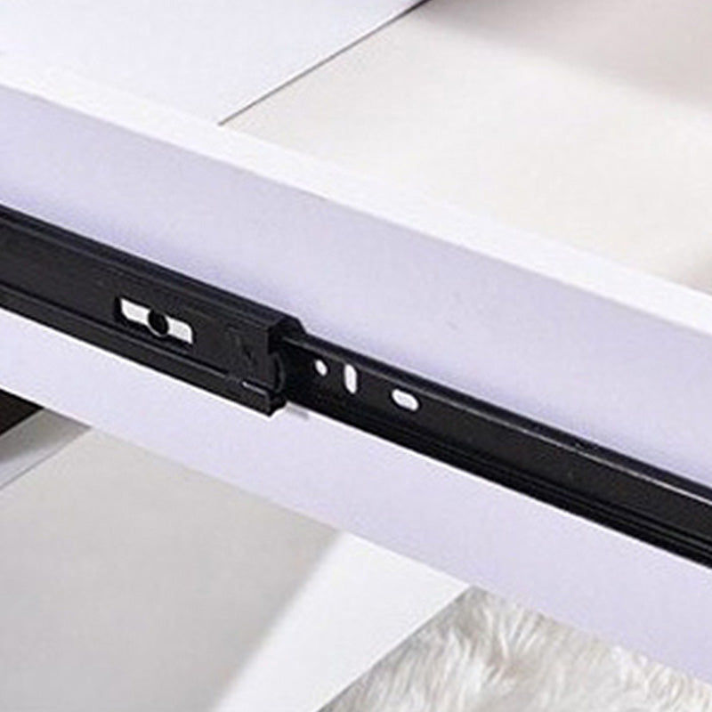 Metal Base Cabinet with 2 Drawers White/black Table Top Nightstand