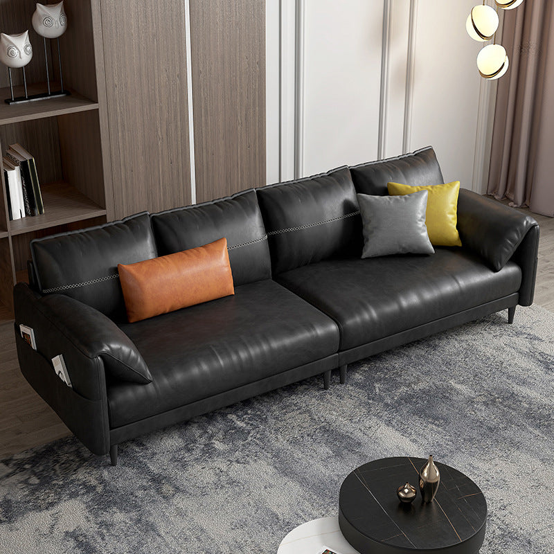 Dark Gray Faux Leather Sofa/Sectionals with Wear-Resistant and Storage