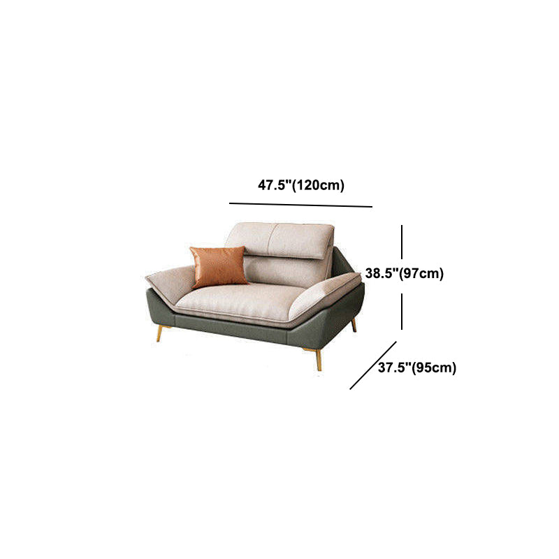 Beige Faux Leather Removable Cushions Sofa/Sectionals with Stain-Resistant