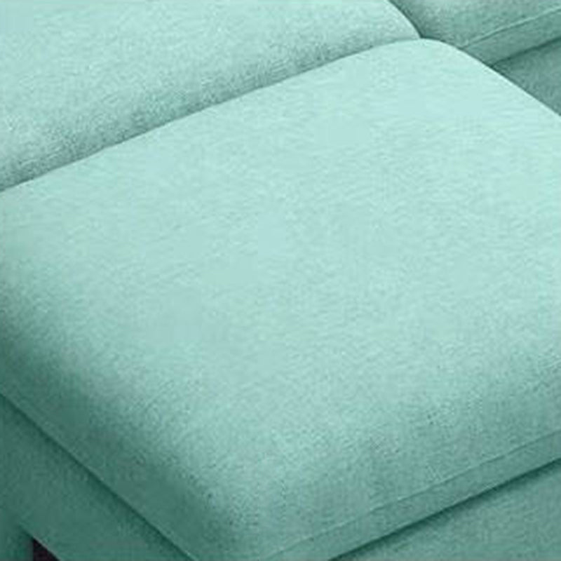 Scandinavian Faux Leather Removable Cushions Square Arm Sectional with Slipcover