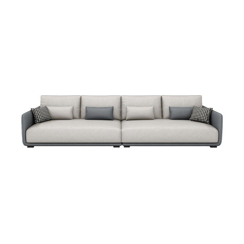 Modern Cream Faux Leather Straight Arm Sofa/Sectionals with water proof for Living Room