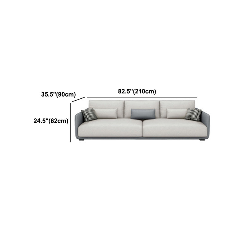 Modern Cream Faux Leather Straight Arm Sofa/Sectionals with water proof for Living Room