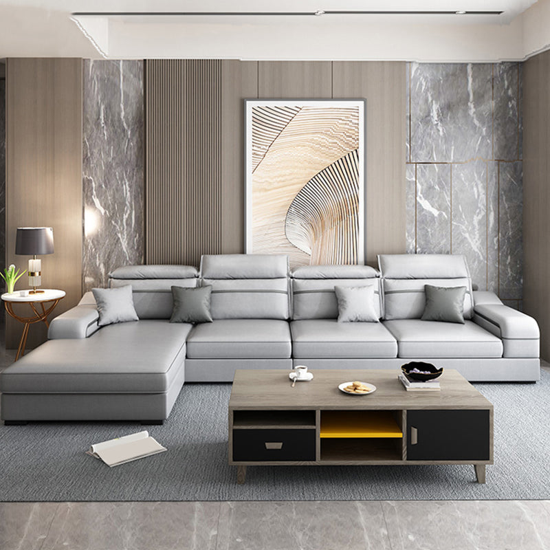 Scandinavian Removable Cushions Sloped Arms Sectionals for Living Room