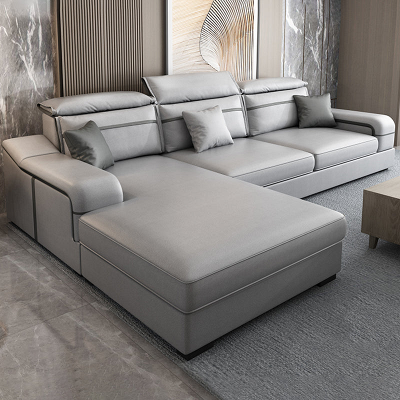 Scandinavian Removable Cushions Sloped Arms Sectionals for Living Room