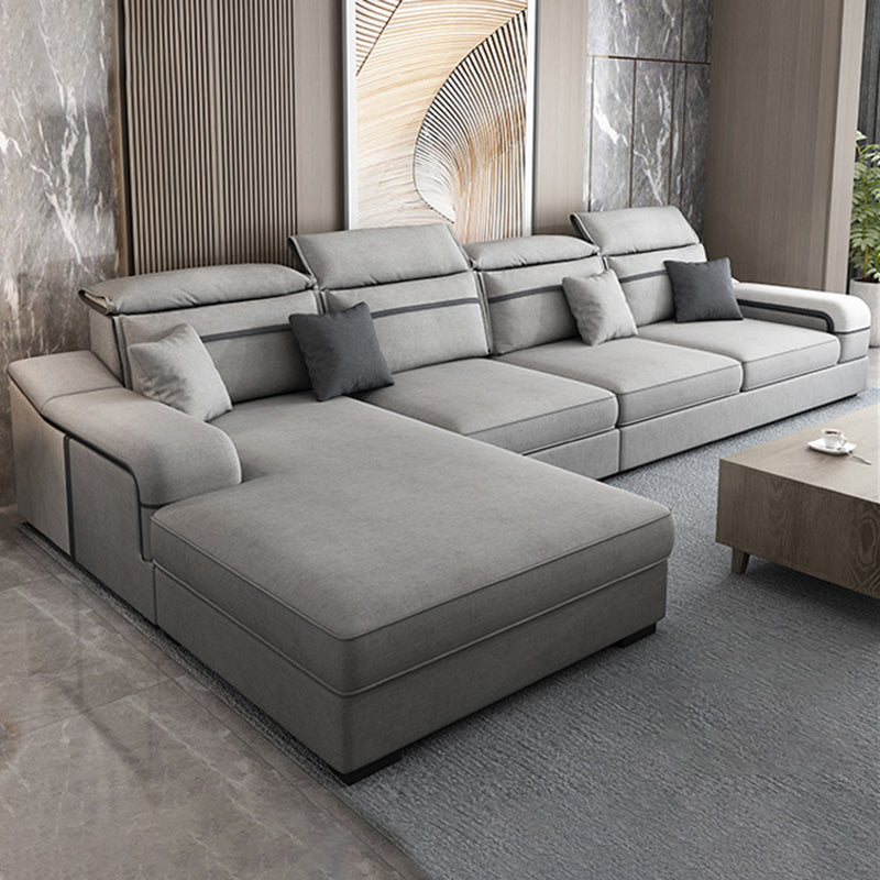 Scandinavian Removable Cushions Sloped Arms Sectionals for Living Room