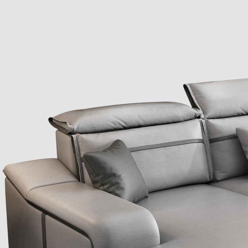 Scandinavian Removable Cushions Sloped Arms Sectionals for Living Room