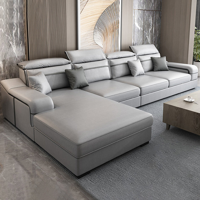 Scandinavian Removable Cushions Sloped Arms Sectionals for Living Room