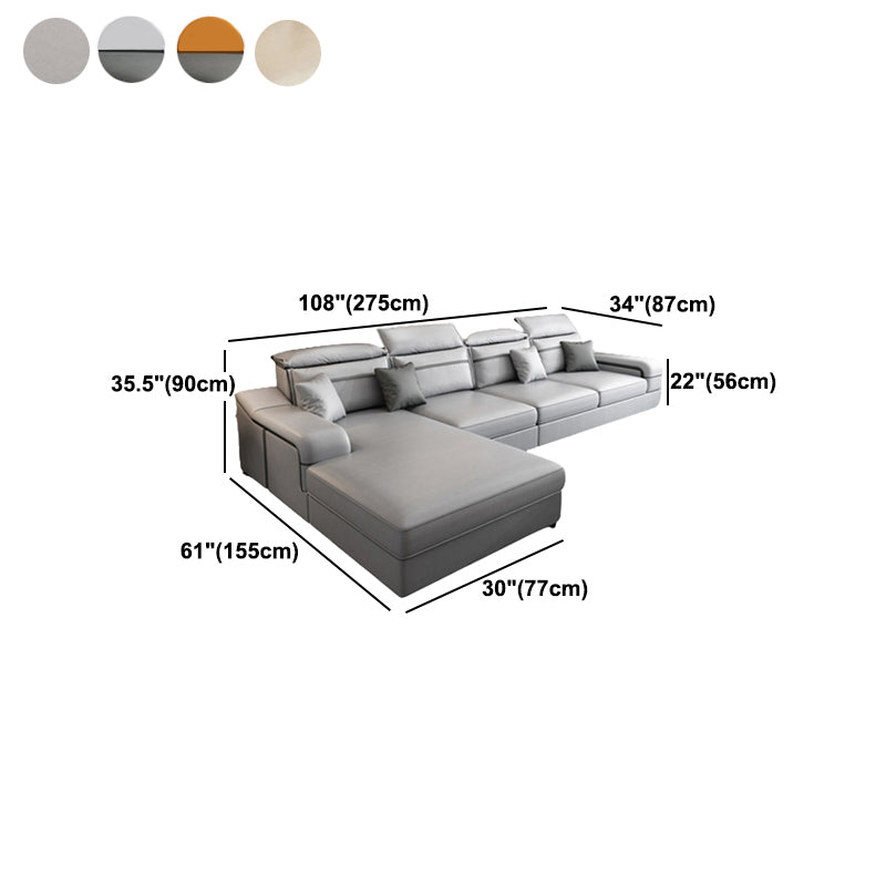 Scandinavian Removable Cushions Sloped Arms Sectionals for Living Room