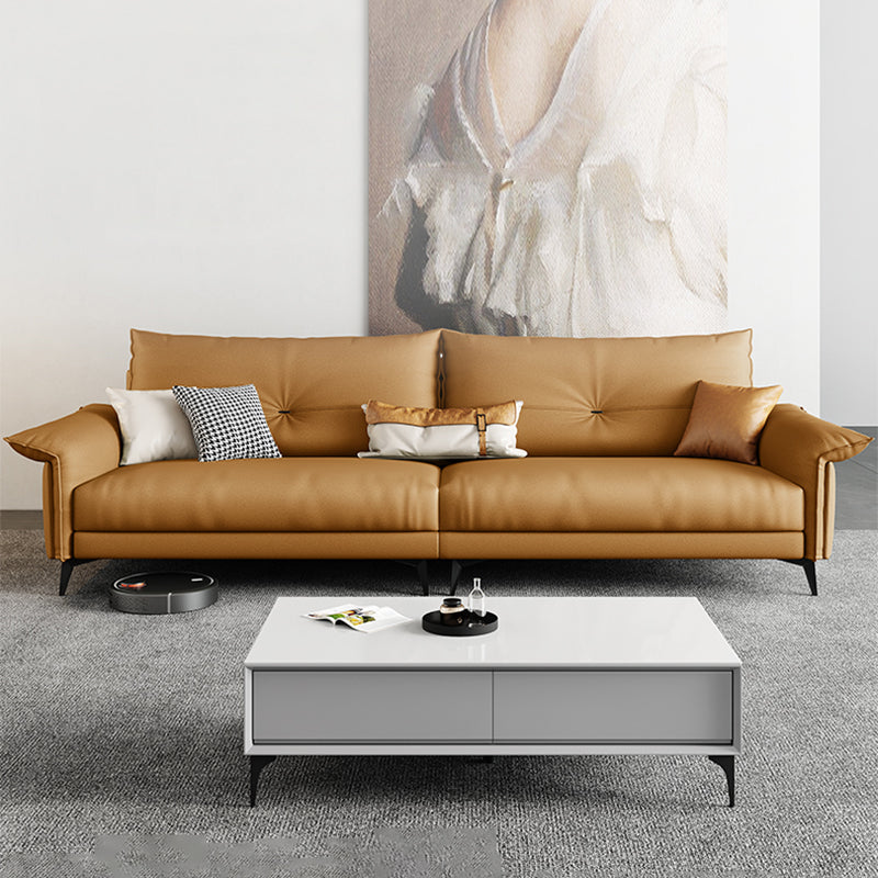 Contemporary Dark Brown Cushions Standard Pillow Top Arm Settee