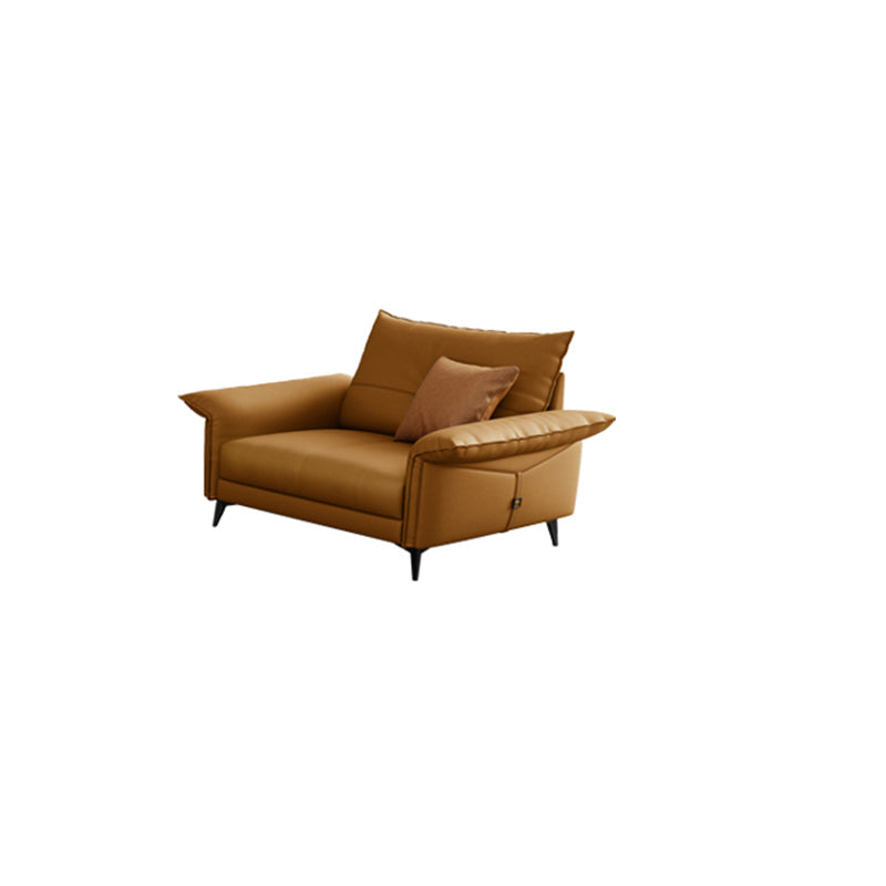 Contemporary Dark Brown Cushions Standard Pillow Top Arm Settee