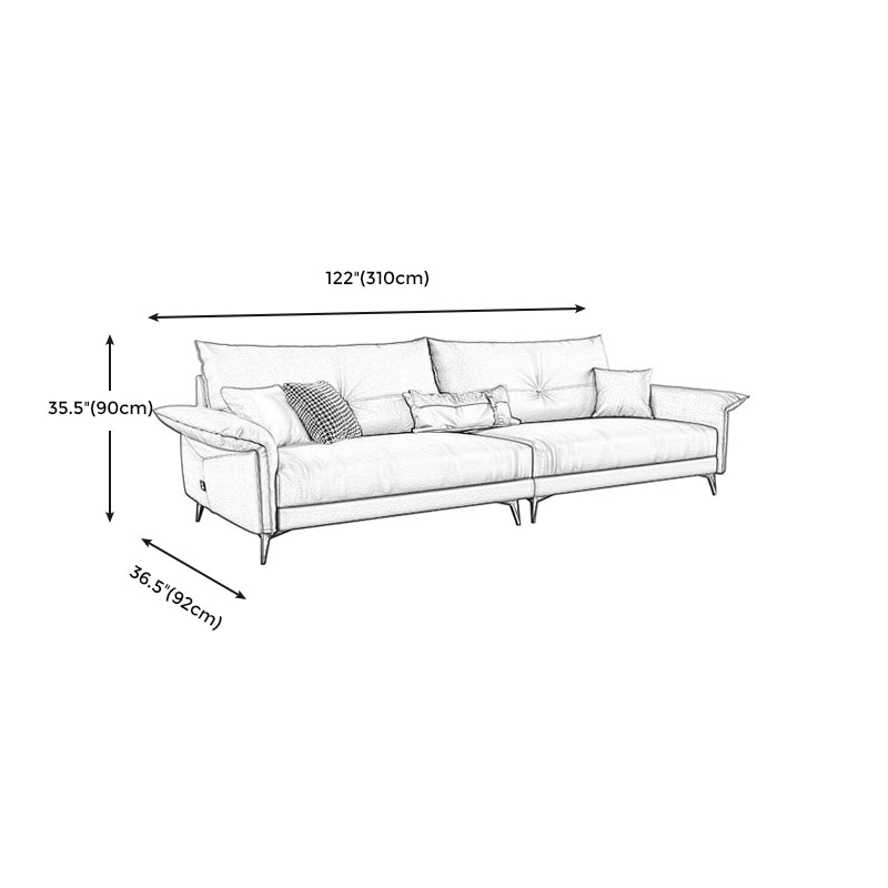 Contemporary Dark Brown Cushions Standard Pillow Top Arm Settee