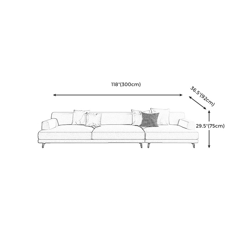 Stain Resistant Stationary Living Room Recessed Arm Standard Seating
