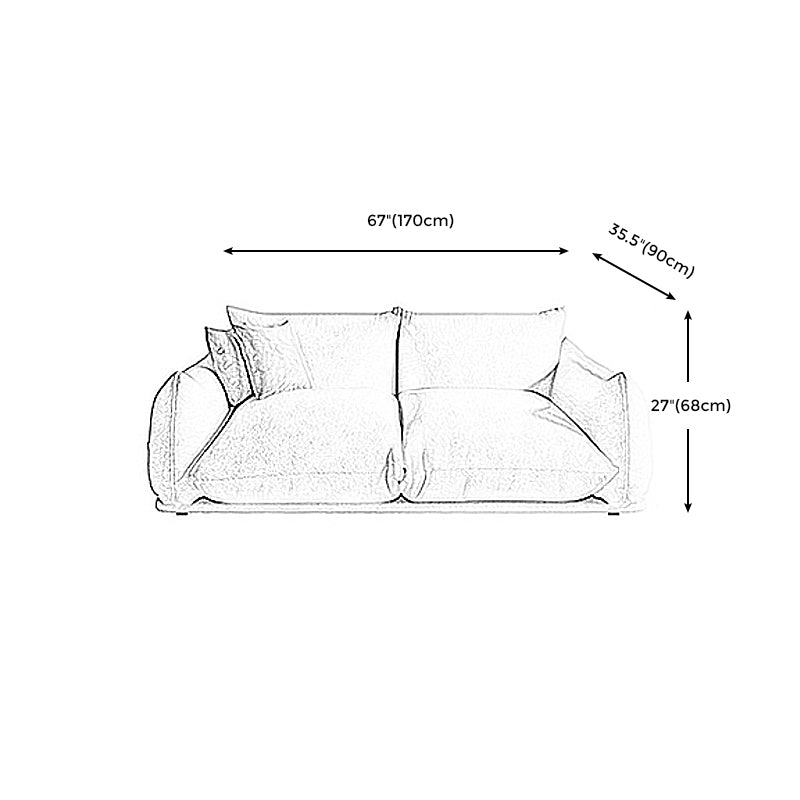 Standard Cushions Contemporary Square Arm Settee Couch for 1/2 People