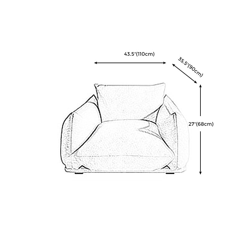 Standard Cushions Contemporary Square Arm Settee Couch for 1/2 People
