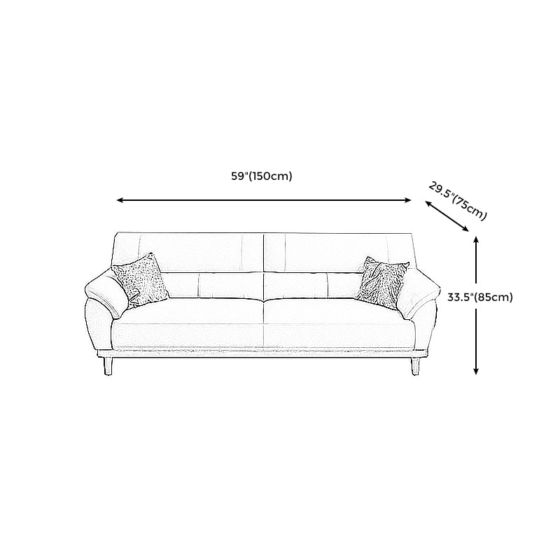 Stationary Stain Resistant Living Room Pillow Top Arm Standard Sofa