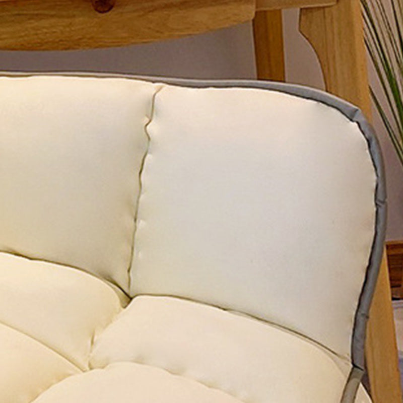 PU Leather Accent Armchair Wheels Arms Included Chair for Living Room