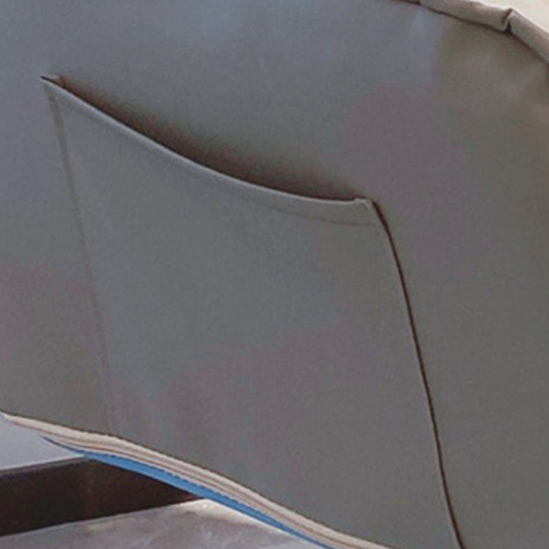 PU Leather Accent Armchair Wheels Arms Included Chair for Living Room