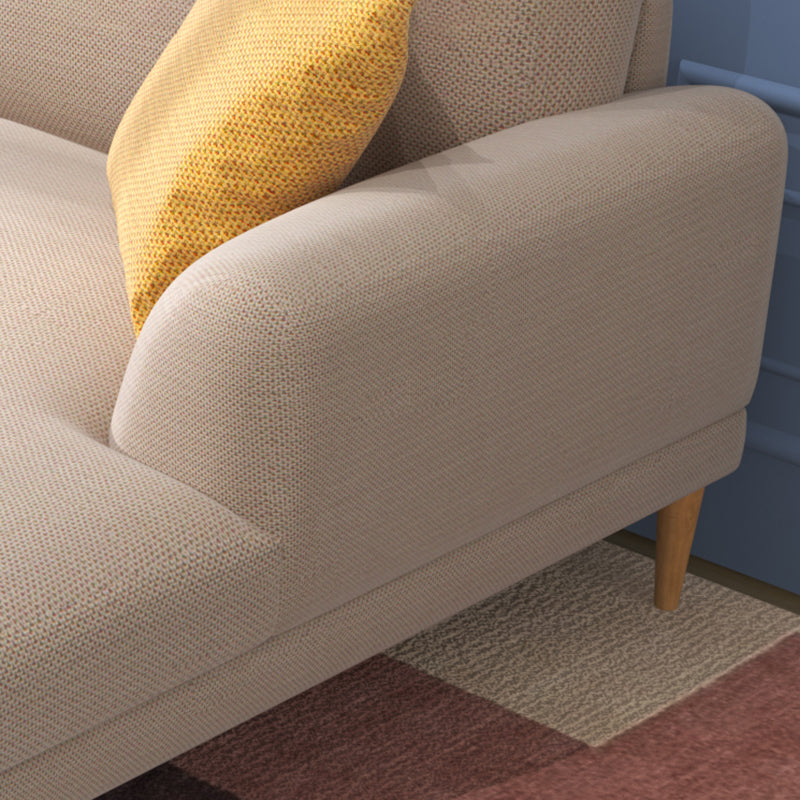 Stationary Living Room Recessed Arm Standard Modern Beige Sofa