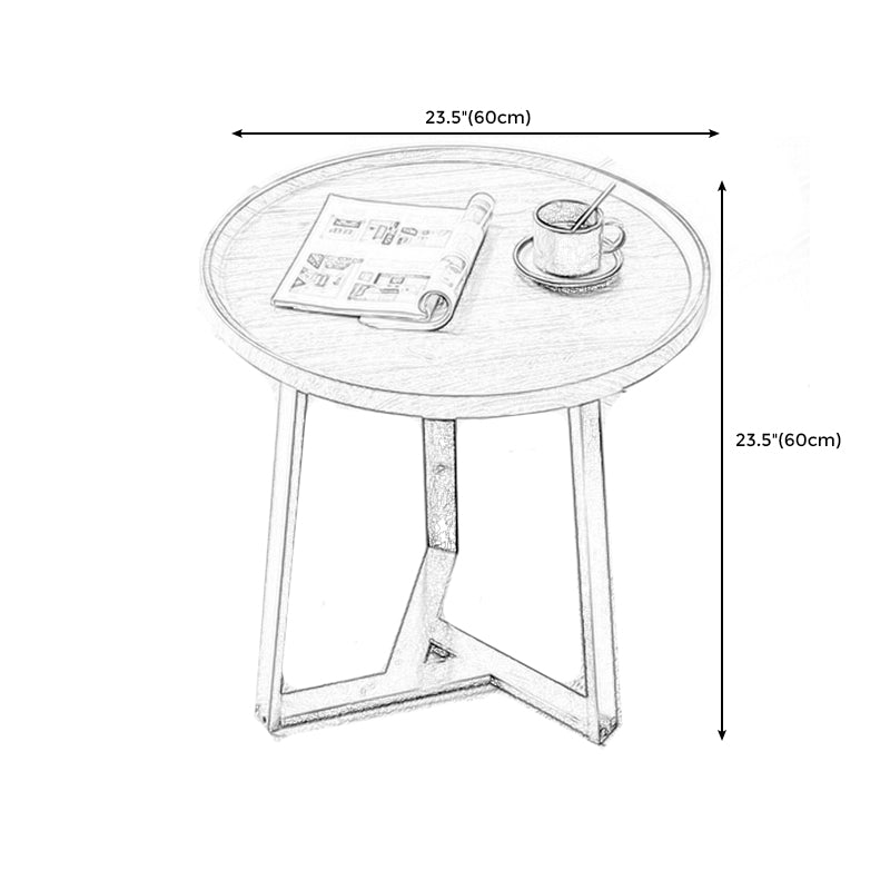Round Wood Coffee Table Cross Legs 1 Single Cocktail Table with Tray Top